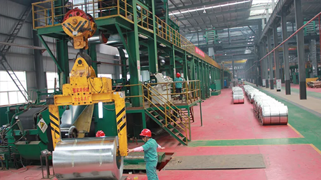 Galvanized steel coil production line
